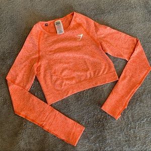 Gymshark Vital Seamless Orange Long Sleeve Crop